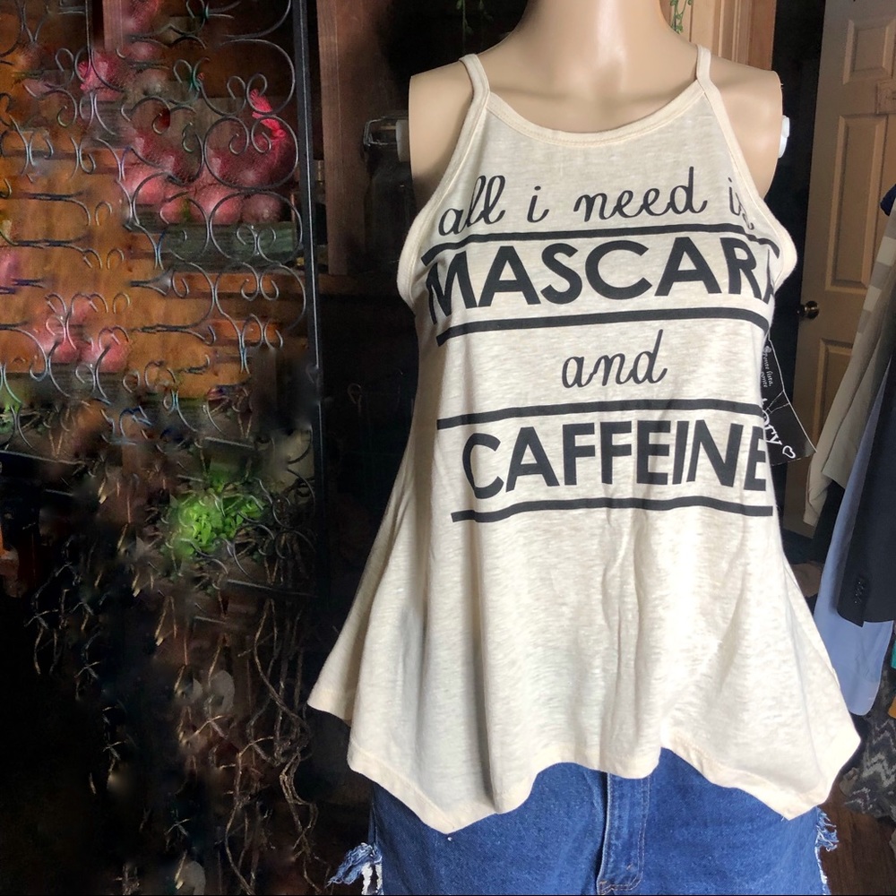 Need Mascara and caffeine Tank Top